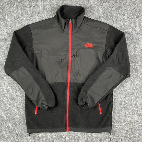 The North Face Jacket Mens Size L Black Red Full Zip Fleece Outdoor Hiking Layer - Picture 1 of 7